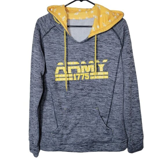 Army Performance Hoodie Gray Yellow Womens Large Military Family Sweatshirt - Picture 8 of 8